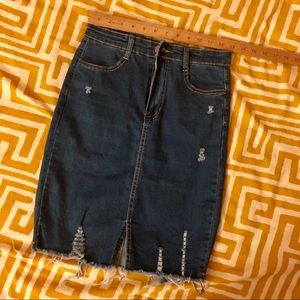 Denim Pencil Skirt
